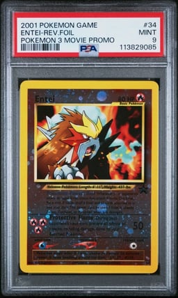2001 POKEMON GAME MOVIE POKEMON 3 MOVIE PROMO #34 ENTEI-REVERSE FOIL PSA 9