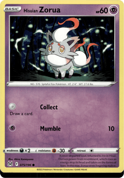 2022 Hisuian Zorua #75 Lost Origin