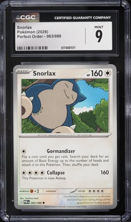 2026 Pokemon Mega Evolution Perfect Order Snorlax #63 CGC 9 MINT