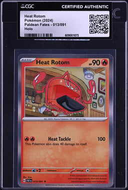 2024 Pokemon Scarlet & Violet Paldean Fates Holo Heat Rotom #13 CGC AUTH