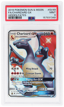 2019 Pokemon Sun and Moon Hidden Fates Shiny Vault Charizard Gx #SV49 PSA 9