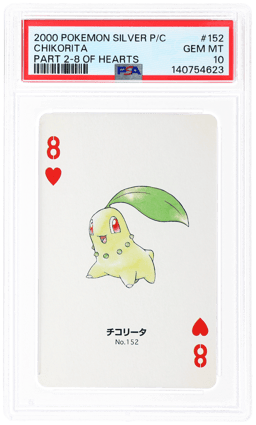 2000 Pokemon Silver Version Part 2 Playing Cards 8 of Hearts Chikorita #152 PSA 10