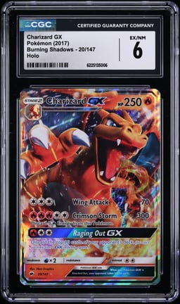 2017 Pokemon Sun & Moon Burning Shadows Holo Charizard GX #20 CGC 6 EXMT