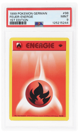 1999 Pokemon Base Set German 1st Edition Fire Energy #98 PSA 9