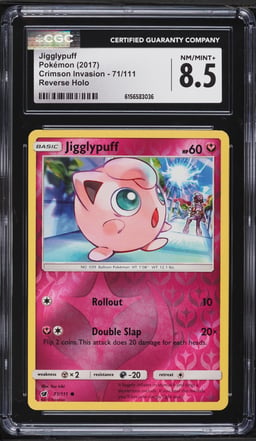 2017 Pokemon Crimson Invasion Reverse Holo Jigglypuff #71 CGC 8.5 NM-MT+