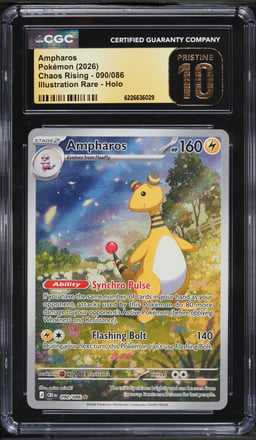 2026 Pokemon Mega Evolution Chaos Rising IR Ampharos #90 CGC 10 PRISTINE