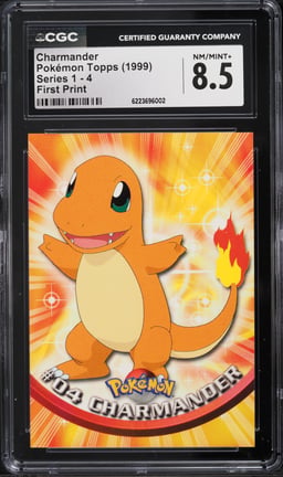 1999 Topps Pokemon Series 1 Charmander #4 CGC 8.5 NM-MT+