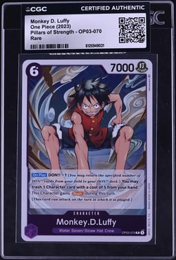 2023 One Piece Pillars Of Strength Monkey D. Luffy #OP03-070 CGC AUTH