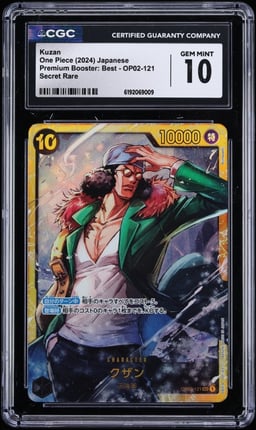 2024 One Piece Japanese Premium Booster Best SEC Kuzan #OP02-121 CGC 10 GEM MINT