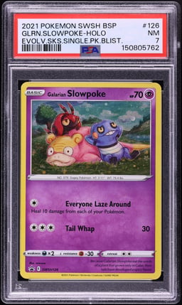 2021 Pokemon Sword & Shield Promo Evolving Skies Holo Galarian Slowpoke #SWSH126 PSA 7 NRMT
