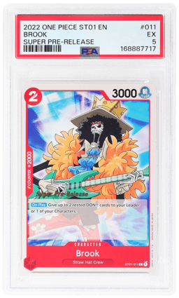 2022 One Piece Starter Deck Straw Hat Crew Super Pre Release Brook #ST01011 PSA 5