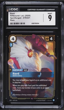 2026 Riftbound League Of Legends LoL Spiritforged Bard #79 CGC 9 MINT