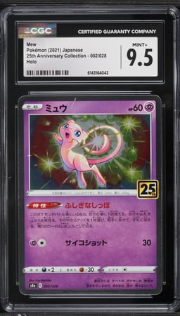 2021 Pokemon Japanese Sword & Shield 25th Anniversary Collection Holo Mew #2 CGC 9.5 MINT+