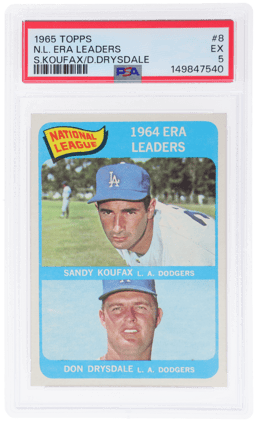 1965 Topps Era Leaders Don Drysdale/Sandy Koufax #8 PSA 5