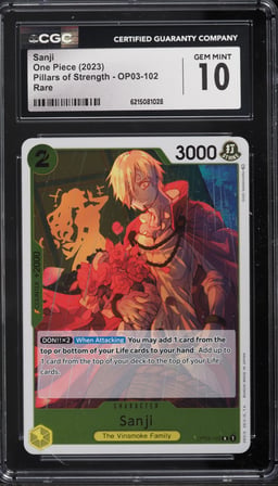 2023 One Piece Pillars Of Strength Sanji #OP03-102 CGC 10 GEM MINT