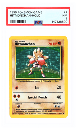 1999 Pokemon Game Holo Hitmonchan #7 PSA 7