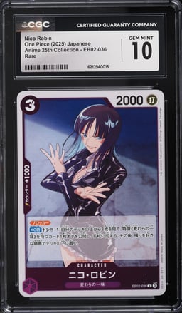 2025 One Piece Japanese Anime 25th Collection Nico Robin #EB02-036 CGC 10 GEM MINT