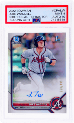 2022 Bowman Chrome Prospect Autograph Refractor Luke Waddell #CPALW 260/499 PSA 9