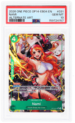 2026 One Piece the Azure Sea's Seven Alternate Art Nami #OP14031 PSA 10