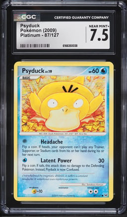 2009 Pokemon Platinum Psyduck #87 CGC 7.5 NRMT+