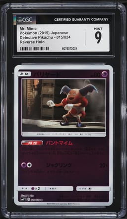 2019 Pokemon Japanese SM Detective Pikachu Reverse Holo Mr. Mime #15 CGC 9 MINT