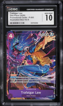 2026 One Piece Promo Illustration Box Vol. 6 Alt Art Trafalgar Law #P-093 CGC 10 GEM MINT