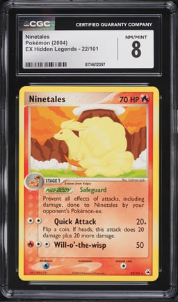 2004 Pokemon EX Hidden Legends Ninetales #22 CGC 8 NM-MT