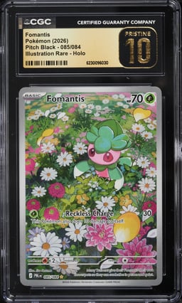 2026 Pokemon Mega Evolution Pitch Black IR Fomantis #85 CGC 10 PRISTINE