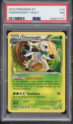 2014 Pokemon XY Holo Chesnaught #14 PSA 7 NRMT