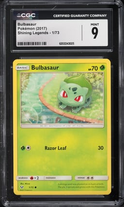 2017 Pokemon Sun & Moon Shining Legends Bulbasaur #1 CGC 9 MINT