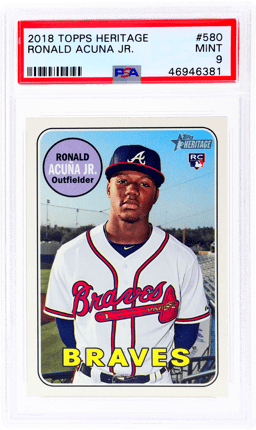 2018 Topps Heritage Ronald Acuna Jr. #580 PSA 9