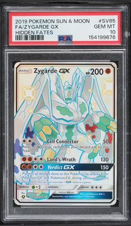 2019 Pokemon Sun & Moon Hidden Fates Shiny Zygarde GX #SV65 PSA 10 GEM MINT
