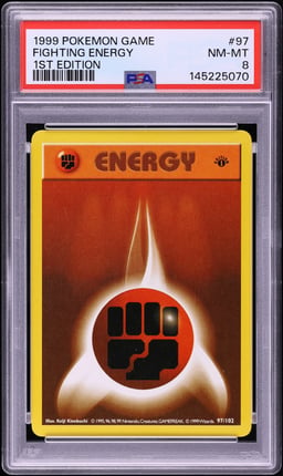 1999 Pokemon Base Set 1st Edition Fighting Energy #97 PSA 8 NM-MT