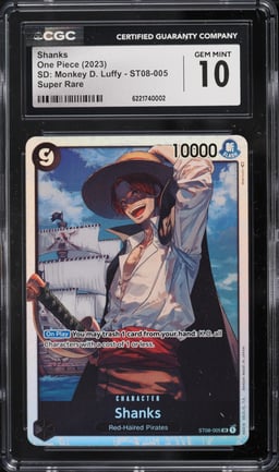 2023 One Piece Starter Deck Monkey D. Luffy SR Shanks #ST08-005 CGC 10 GEM MINT