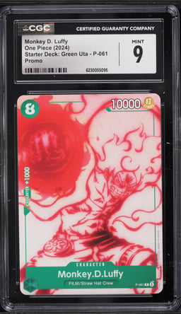2024 One Piece Promo Starter Deck: Green Uta Alt Art Monkey D. Luffy #P-061 CGC 9 MINT