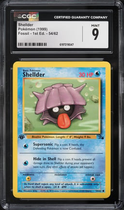 1999 Pokemon Fossil 1st Edition Shellder #54 CGC 9 MINT