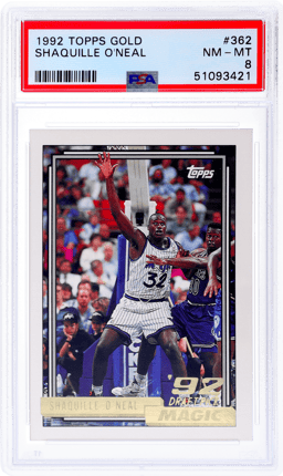 1992 Topps Gold Shaquille O'Neal #362 PSA 8
