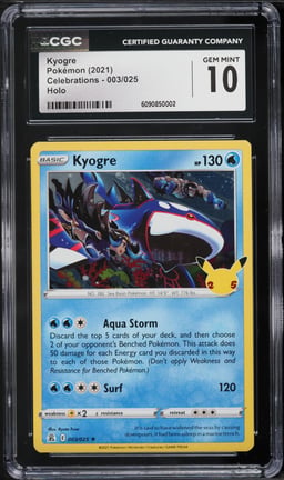 2021 Pokemon Sword & Shield Celebrations Holo Kyogre #3 CGC 10 GEM MINT