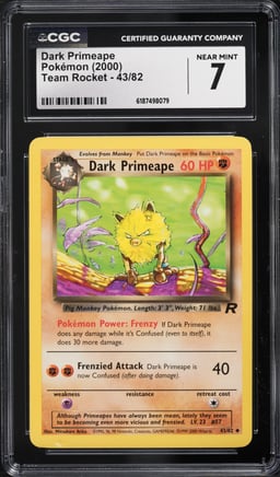 2000 Pokemon Team Rocket Dark Primeape #43 CGC 7 NRMT