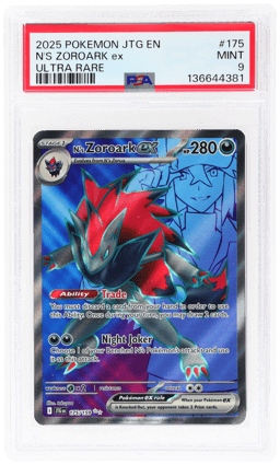 2025 Pokemon Scarlet and Violet Journey Together Ultra Rare N's Zoroark Ex #175 PSA 9
