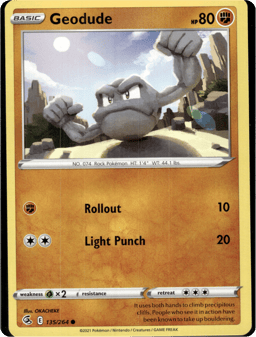 2021 Geodude #135 Fusion Strike