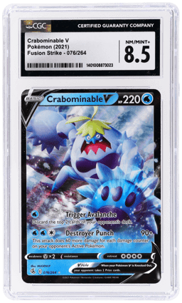 2021 Pokemon Sword and Shield Fusion Strike Crabominable V #076 CGC 8.5
