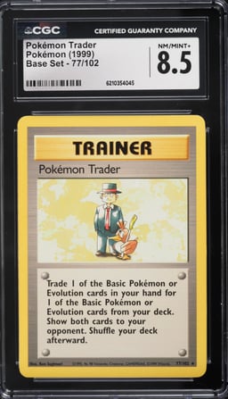 1999 Pokemon Base Set Pokemon Trader #77 CGC 8.5 NM-MT+