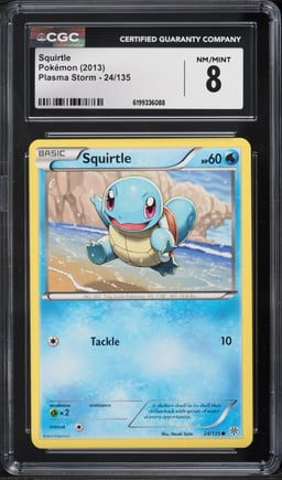 2013 Pokemon Black & White Plasma Storm Squirtle #24 CGC 8 NM-MT