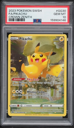 2023 Pokemon Sword & Shield Crown Zenith Galarian Gallery Full Art Pikachu #GG30 PSA 10 GEM