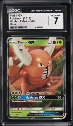 2019 Pokemon Sun & Moon Hidden Fates Holo Pinsir GX #6 CGC 7 NRMT