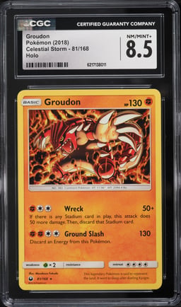 2018 Pokemon Celestial Storm Holo Groudon #81 CGC 8.5 NM-MT+