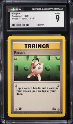 1999 Pokemon Fossil 1st Edition Recycle #61 CGC 9 MINT
