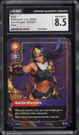 2026 Riftbound League Of Legends LoL Spiritforged Sivir #203 CGC 8.5 NM-MT+