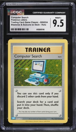 2023 Pokemon SV Classic Blastoise & Suicune Ex Deck Holo Computer Search #20 CGC 9.5 MINT+